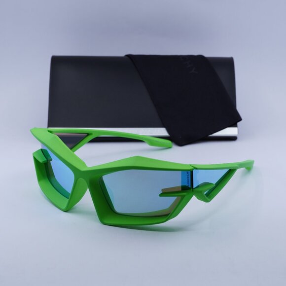Givenchy GV40049U 94C Geometric Sunglasses - Green/Blue Mirror - Picture 1 of 8